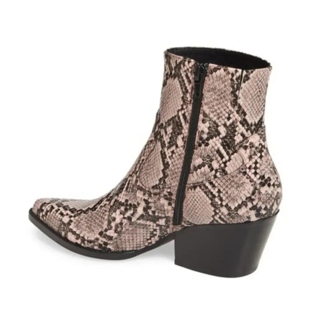 Jeffrey Campbell Kelam Western Bootie Pink Snake - Picture 7 of 10